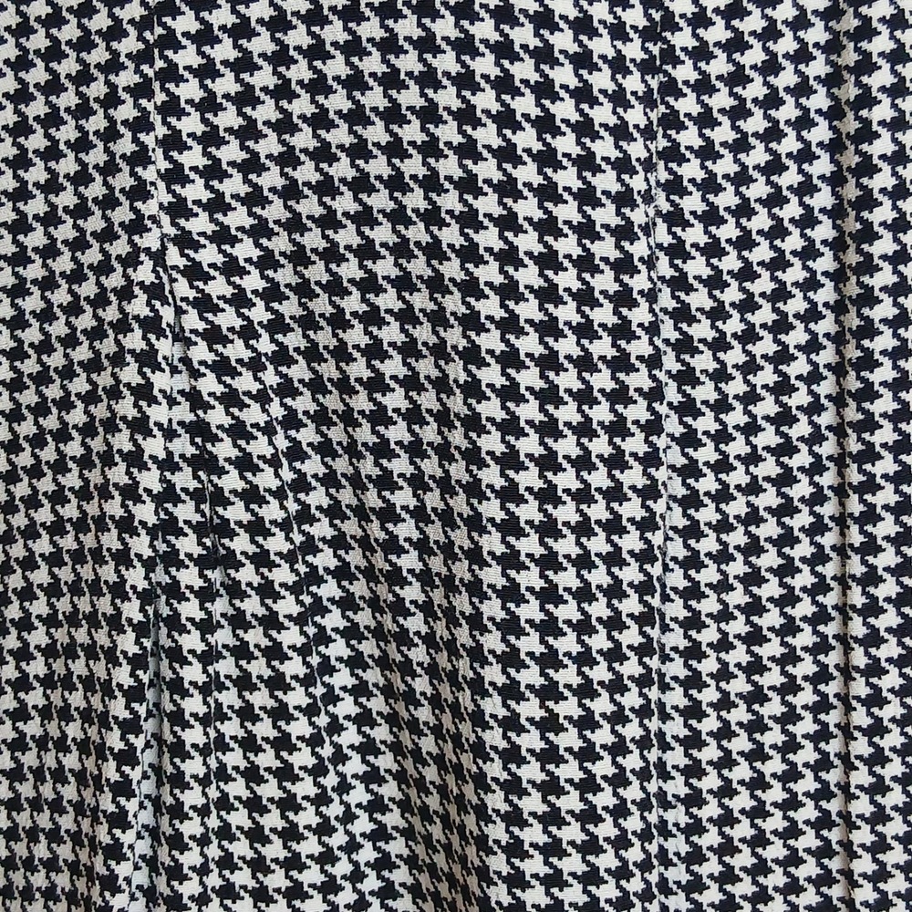 Zara Women M Houndstooth Wrap Mini Dress Old Money Dark Academia Black White - Picture 6 of 10